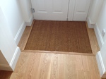 Engineered oak wood flooring with inset coir mat in Wilton