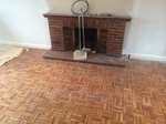 Parquet mosaic wooden floor sanding/restoration with repairs and refinishing Stockbridge