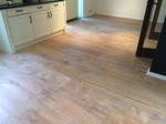 White light oiled oak flooring, ripped oak aged wood flooring installed in kitchen/dining room in Ringwood
