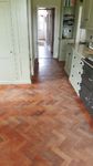 Before picture Herringbone parquet floor sanding and restoration Shaftesbury