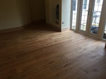 brushed and oiled oak flooring with new oak skirting - Codford