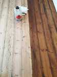 Sanding and staining pine floorboards in Warminster 