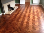 Parquet wood flooring sanding and lacquerd in Salisbury satin finsh