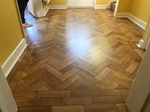 Oak Parquet floor restoration - extended - repaired - sanded and finished with Bona Traffic in Southampton