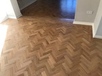 Oak Parquet floor restoration - extended - repaired - sanded and finished with Bona Traffic in Southampton