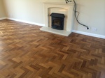 parquet repairs sanded sanding and lacquered Pewsey