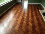 teak parquet flooring sanded and restored The New Forest