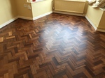 Sanded and sealed, referbished parquet flooring in Salisbury, Wiltshire
