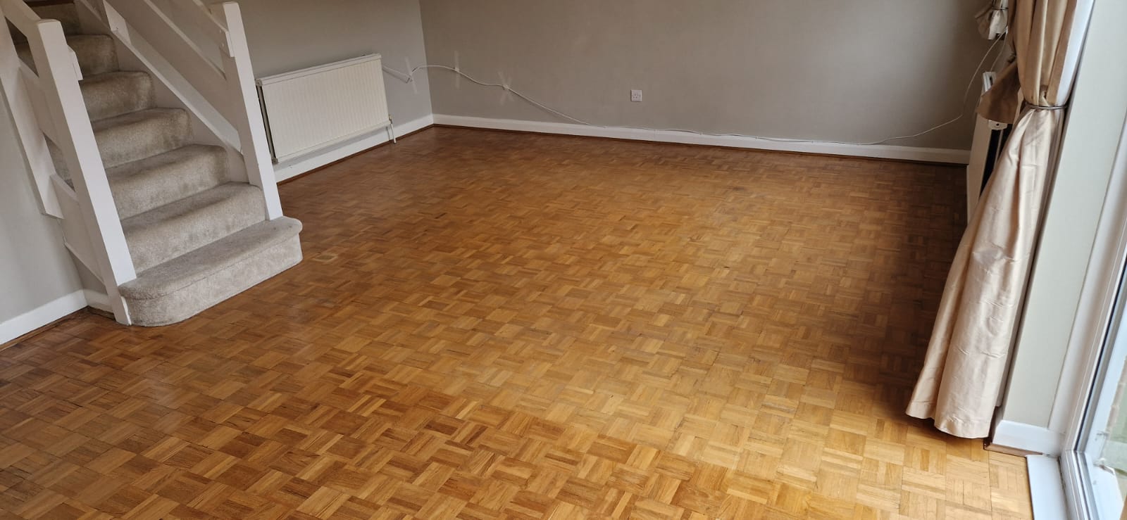 Teak Mosaic Parquet Floor Restoration, Winchester