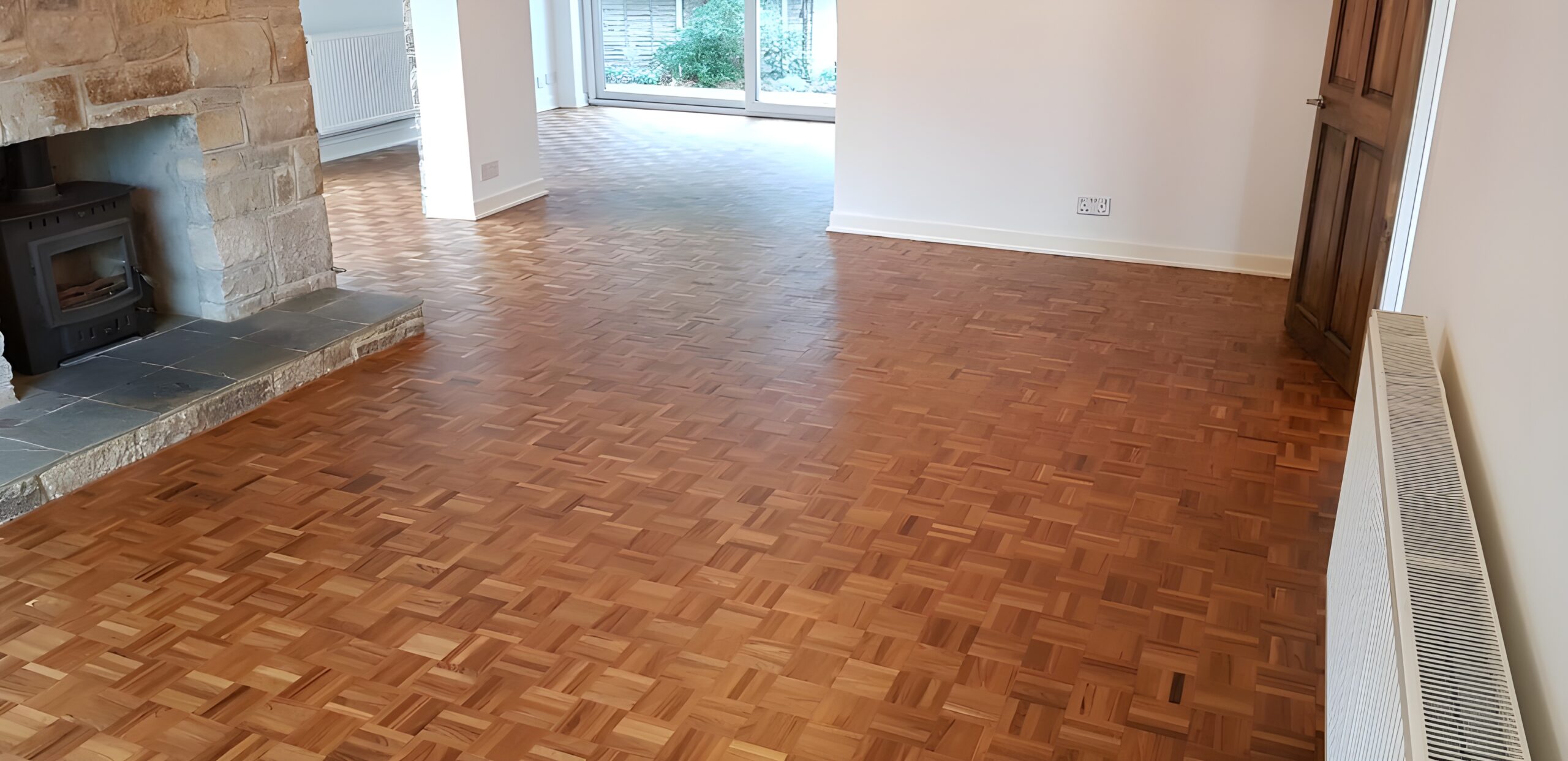 Jatoba Mosaic Parquet Floor Restoration, Lymington