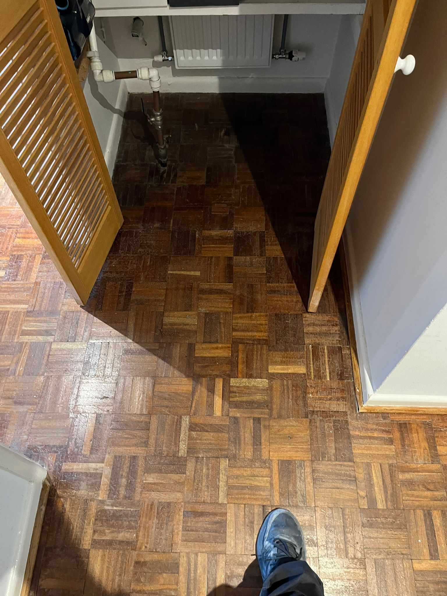 Merbau Mosaic Parquet Restoration, Tisbury