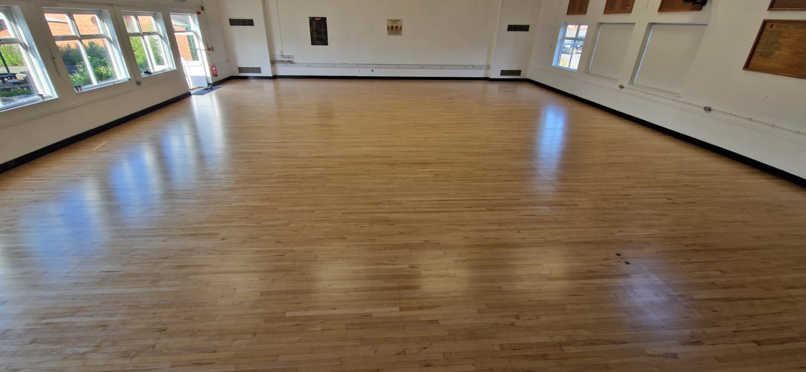 Solid Maple Strip School Floor Sanded & Restored, Trafalgar School, Downton