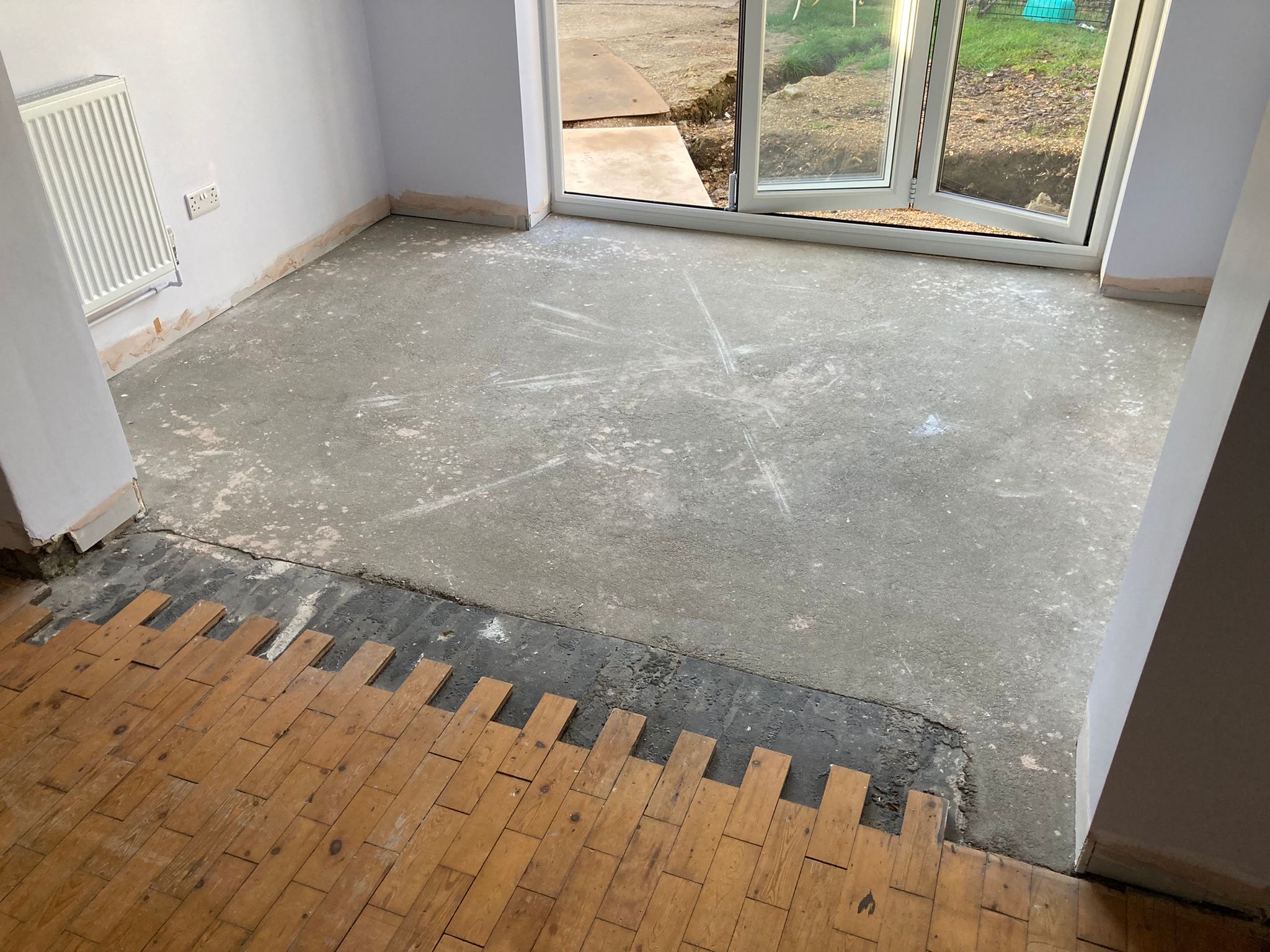 New Scots Pine Parquet Brick Effect Floor Extended, Sanded & Finished, Ringwood