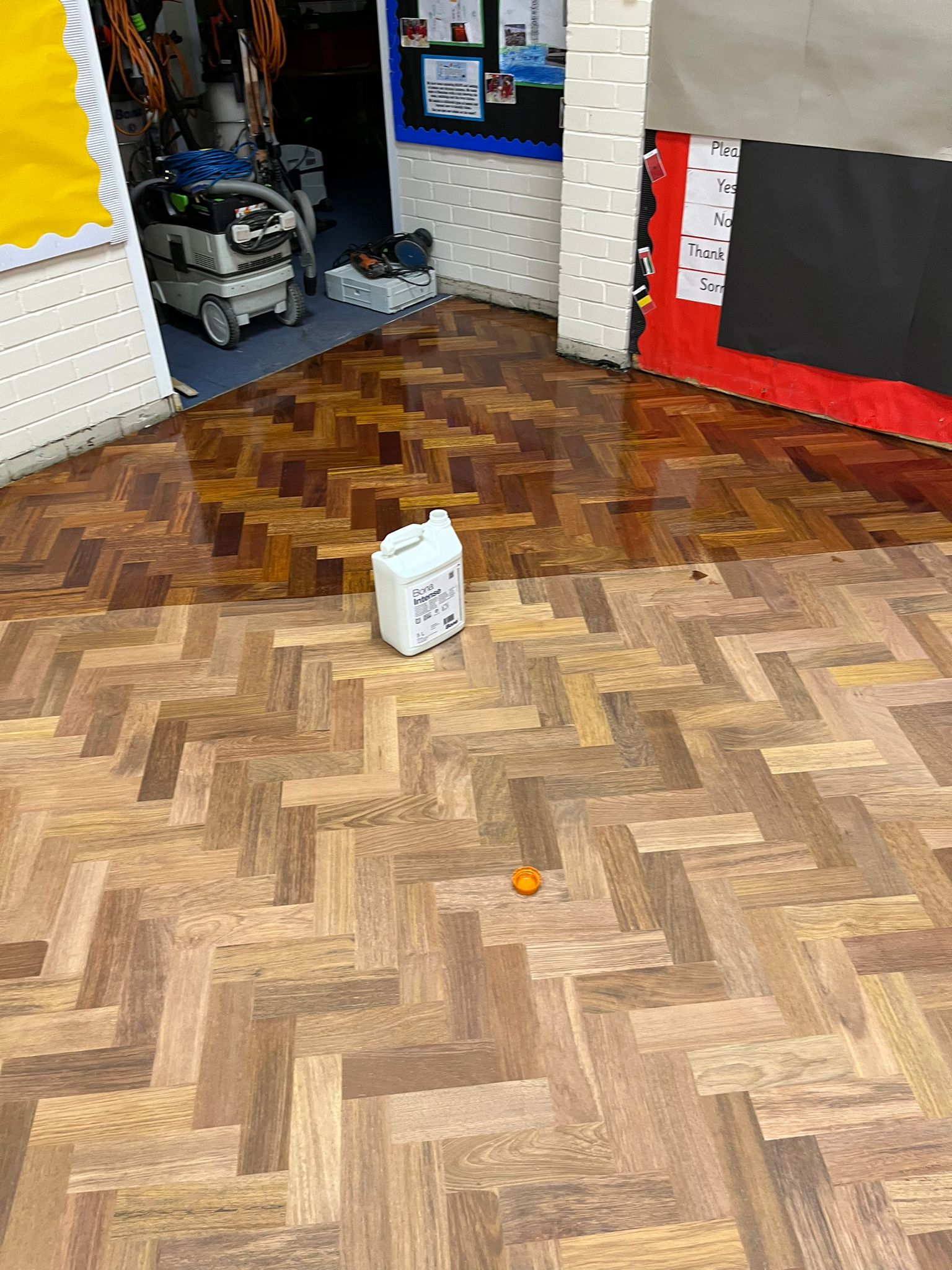 Merbau Parquet Flooring Supplied & Fitted at Woolston School, Southampton