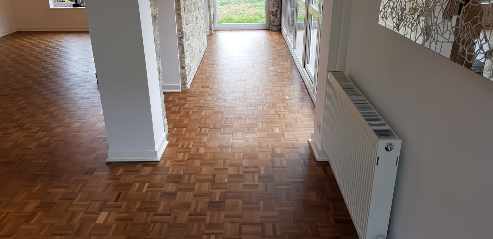 Jatoba Mosaic Parquet Floor Restoration, Lymington