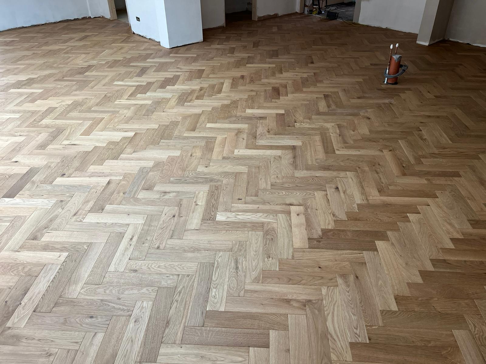 Fitted Oak Herringbone Parquet Flooring, Winterslow, Salisbury