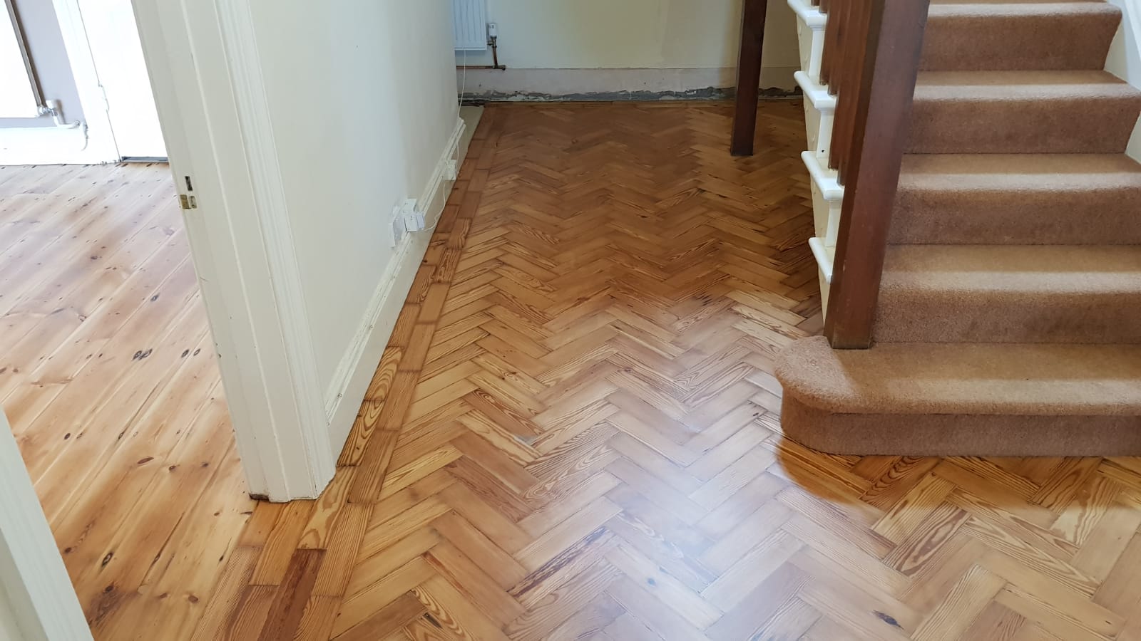 Pine Parquet Floor Fully Restored, Bishopstone (Near Salisbury)