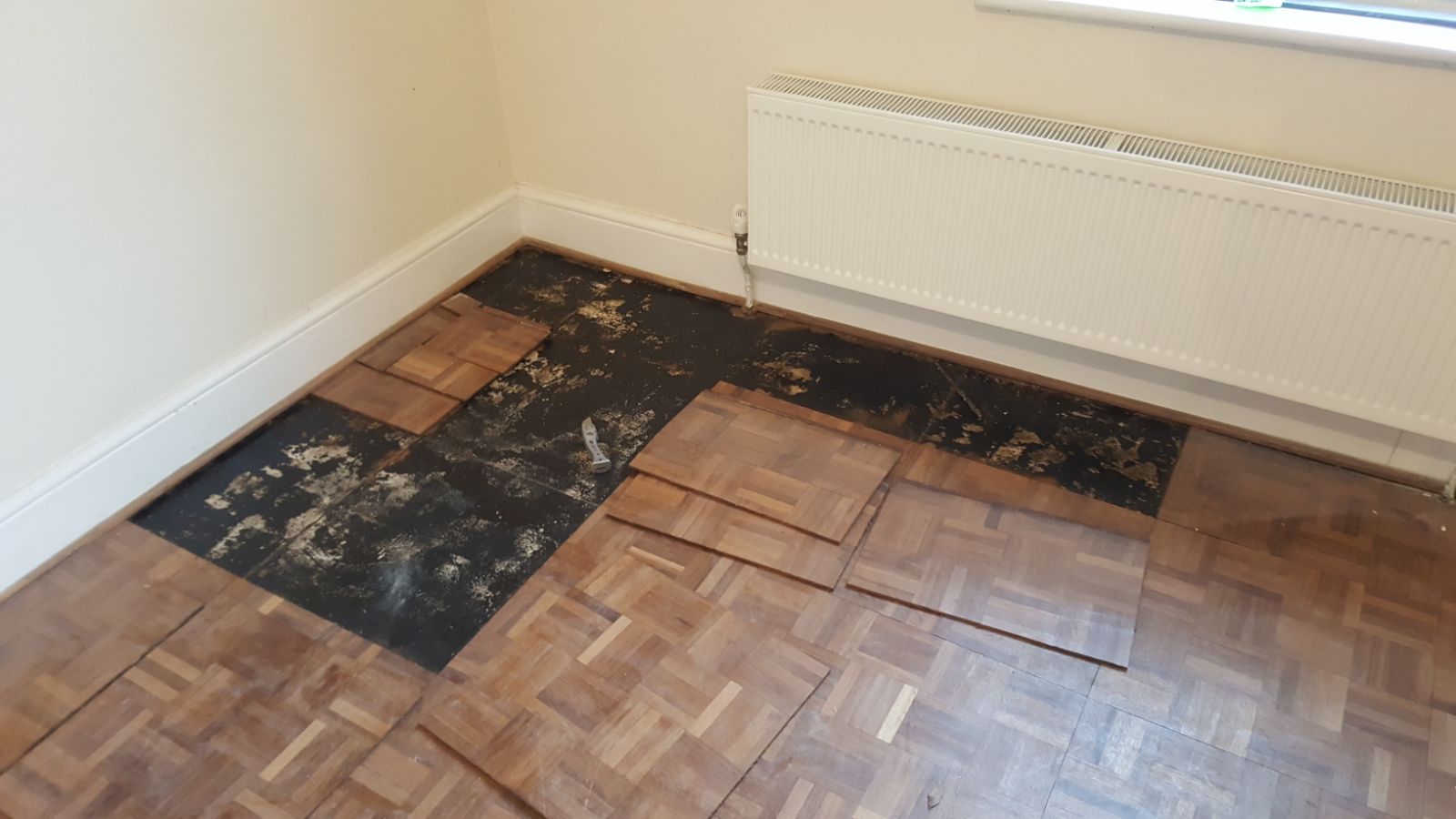 Merbau Mosaic Parquet Floor Restoration, Andover