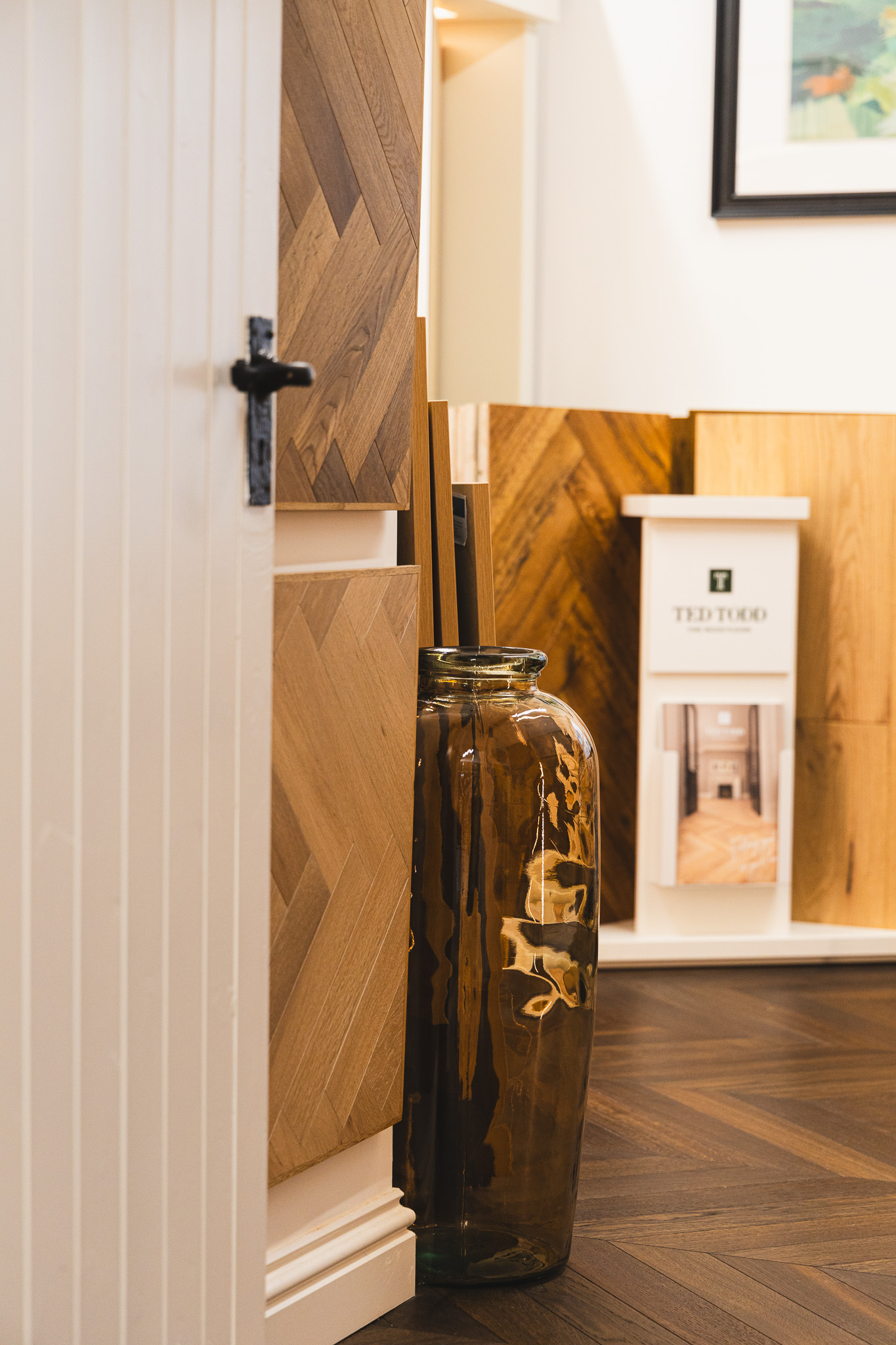 Close up of a door leading into a another room in the shoroom.