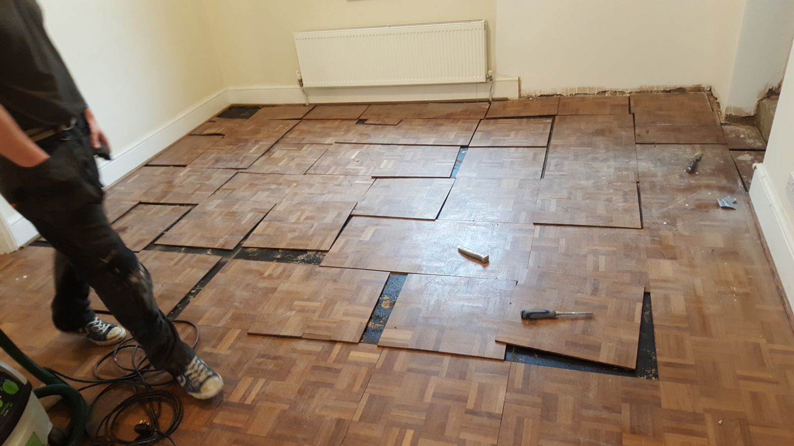 Merbau Mosaic Parquet Floor Restoration, Andover