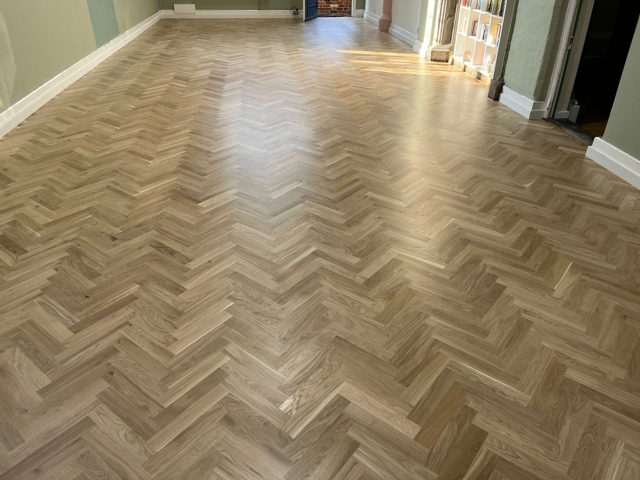 Oak Herringbone Parquet Flooring Supplied & Fitted, The Spires School, Salisbury