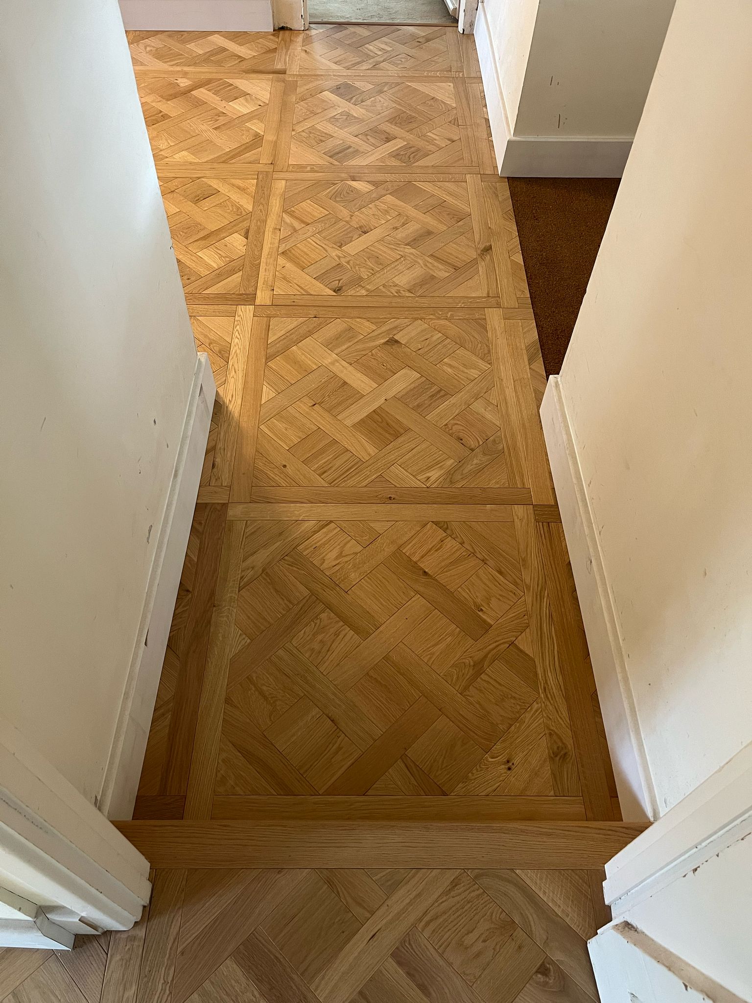 Select Grade Oak Versailles Parquet Flooring Fitted, Salisbury