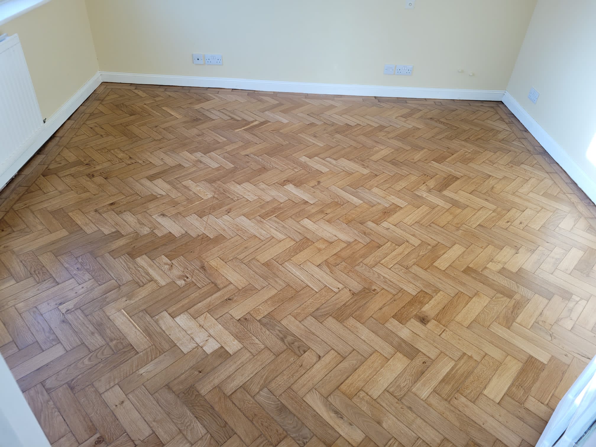 Oak Herringbone Parquet Floor Repaired & Restored, Bournemouth