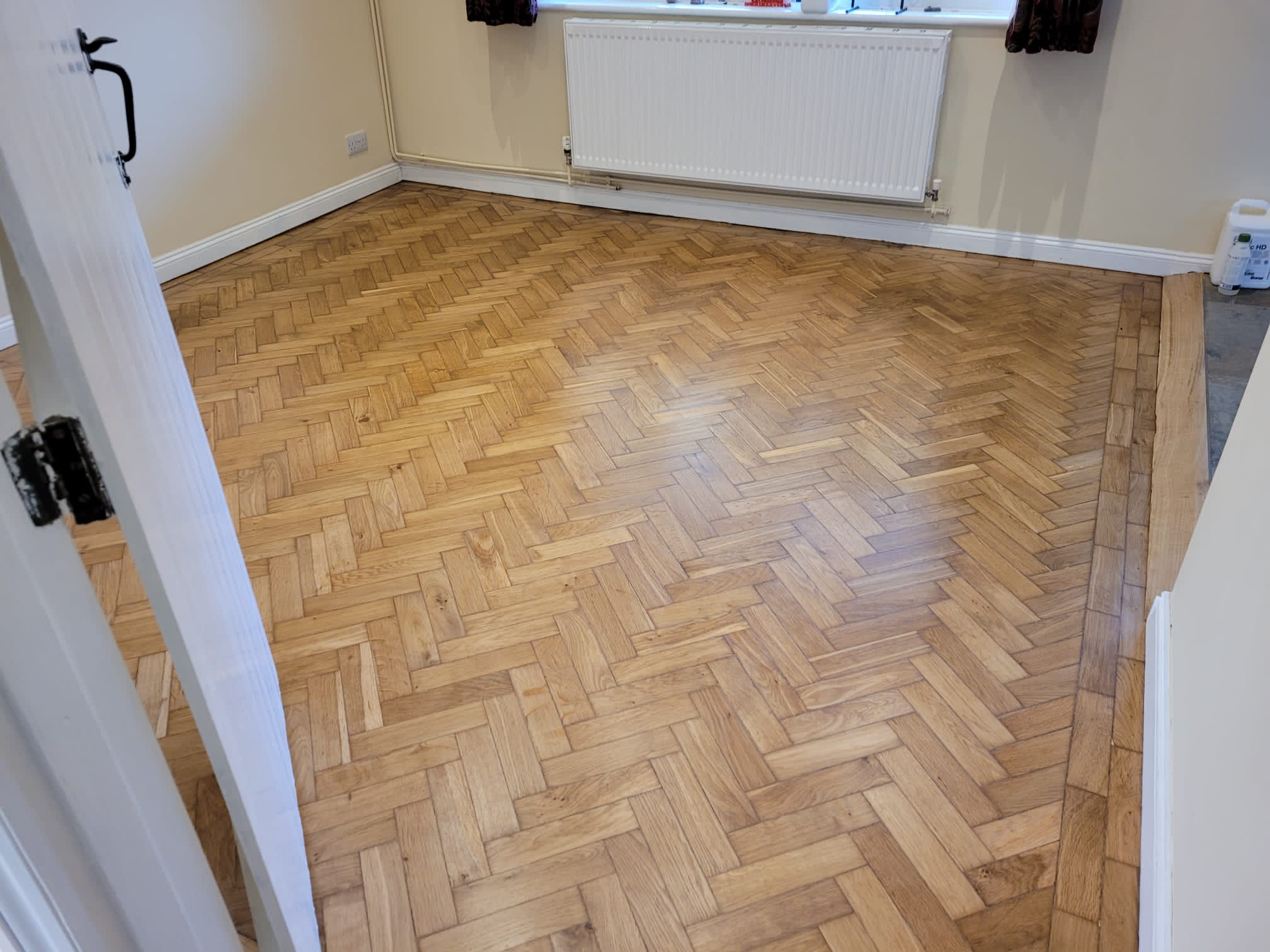 Oak Herringbone Parquet Floor Repaired & Restored, Bournemouth