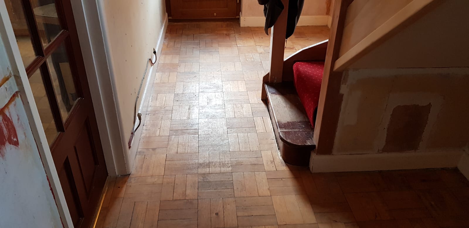 Maple Basket Weave Parquet Floor Restoration, Bournemouth