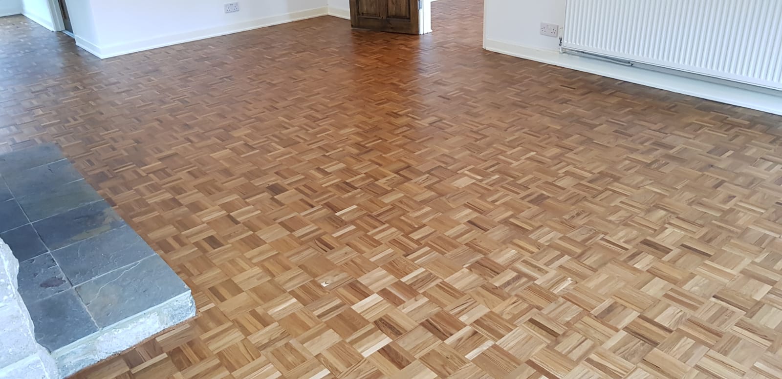 Jatoba Mosaic Parquet Floor Restoration, Lymington