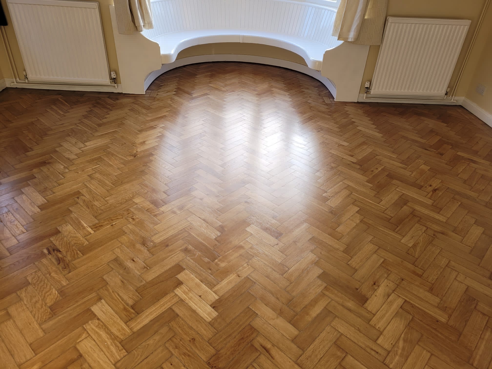 Oak Herringbone Parquet Floor Repaired & Restored, Bournemouth