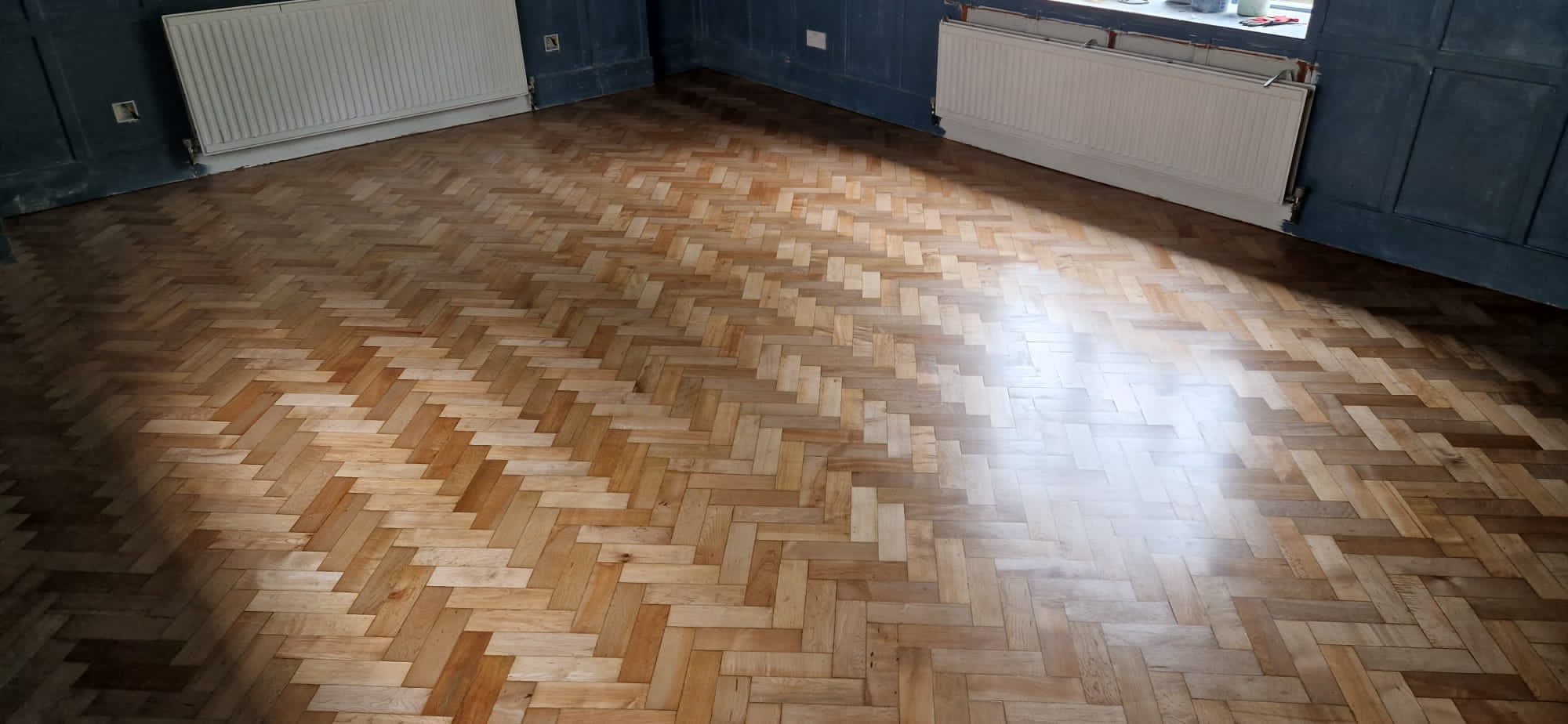 Maple Herringbone Parquet Floor Restoration, Alderbury