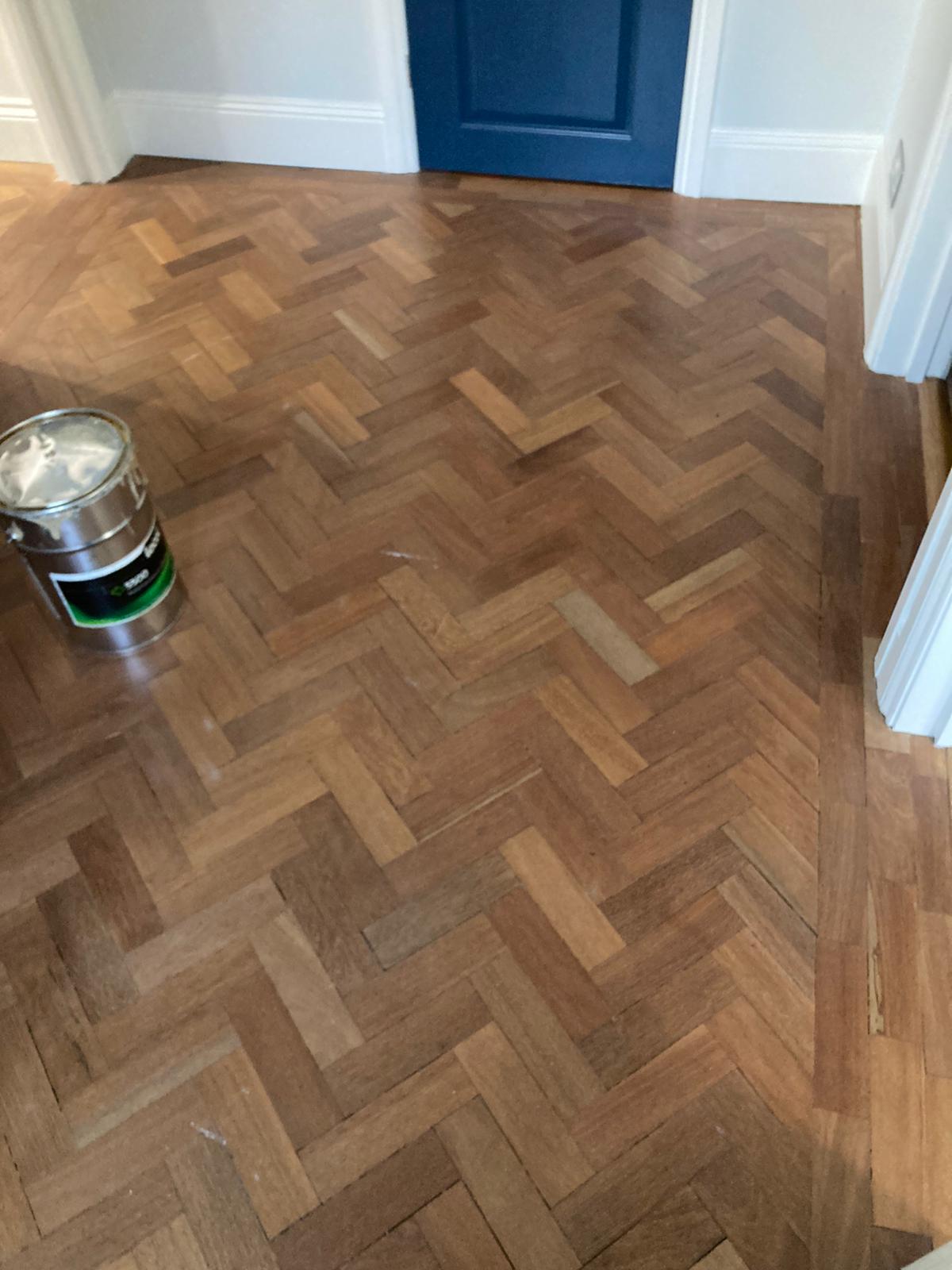 Merbau Herringbone Parquet Floor Restoration, Southampton