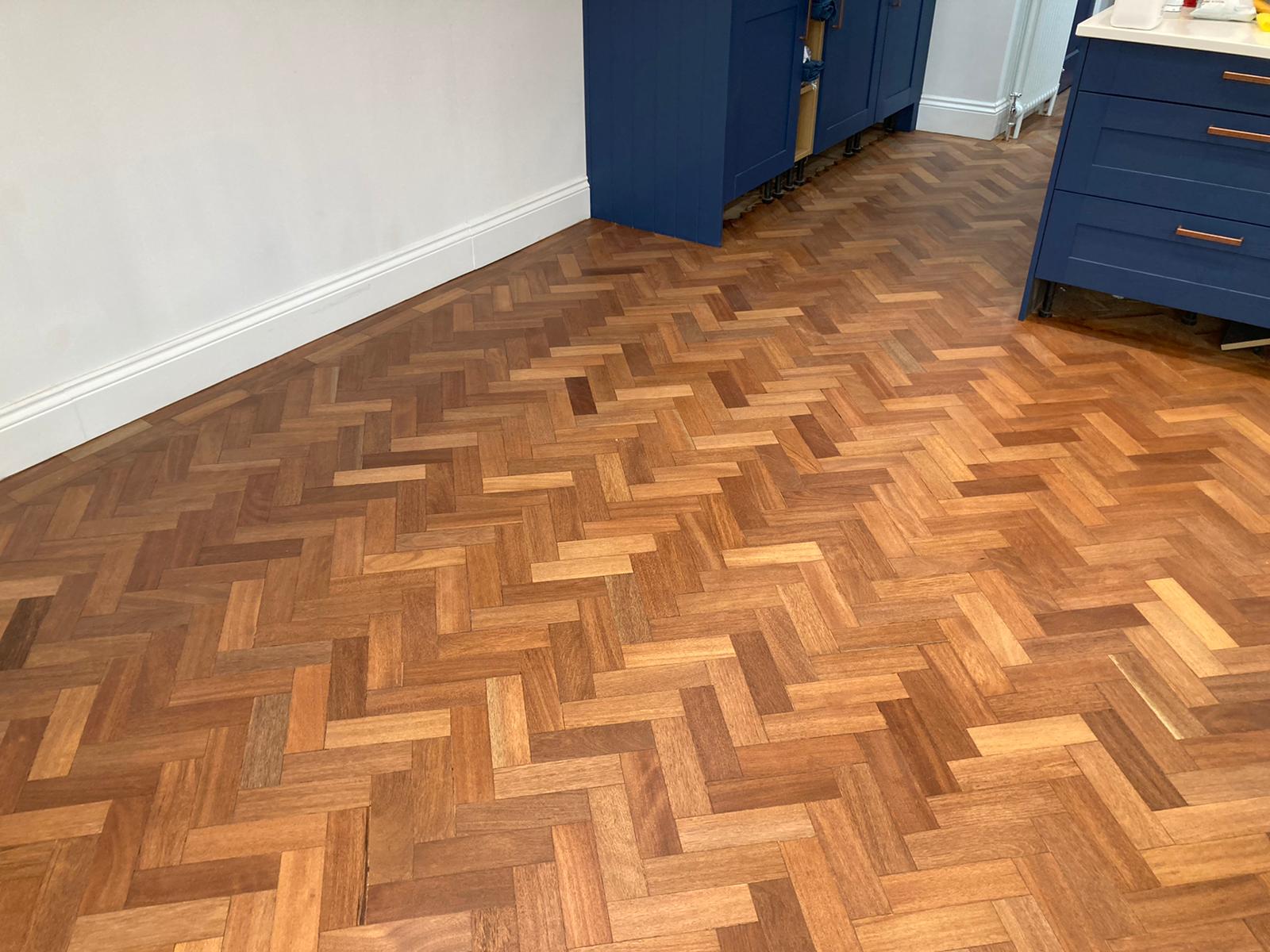 Merbau Herringbone Parquet Floor Restoration, Southampton