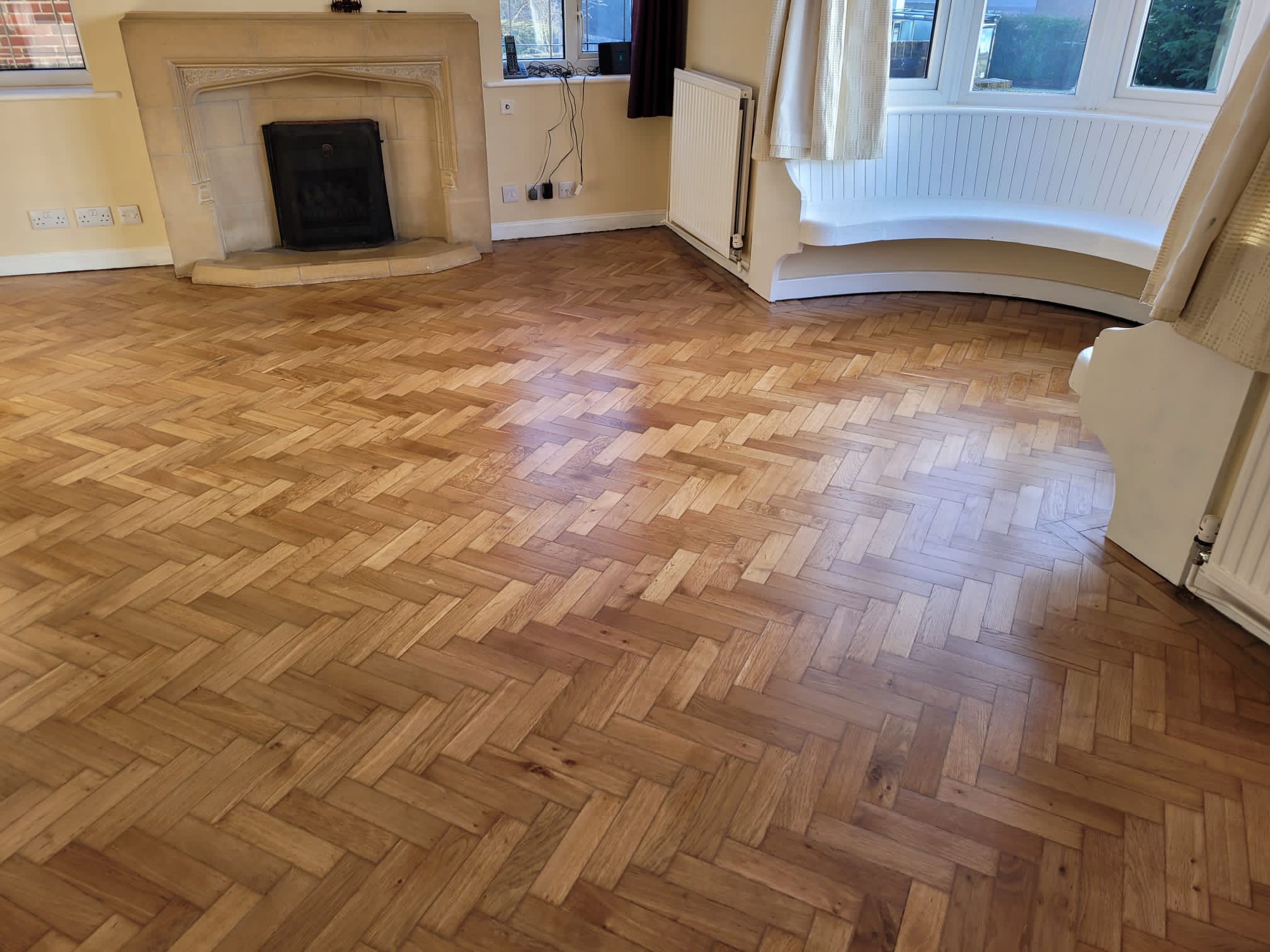 Oak Herringbone Parquet Floor Repaired & Restored, Bournemouth