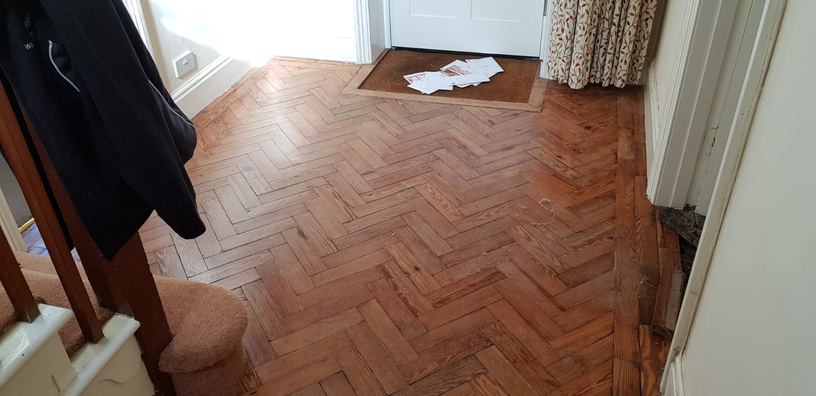 Pine Parquet Floor Fully Restored, Bishopstone (Near Salisbury)