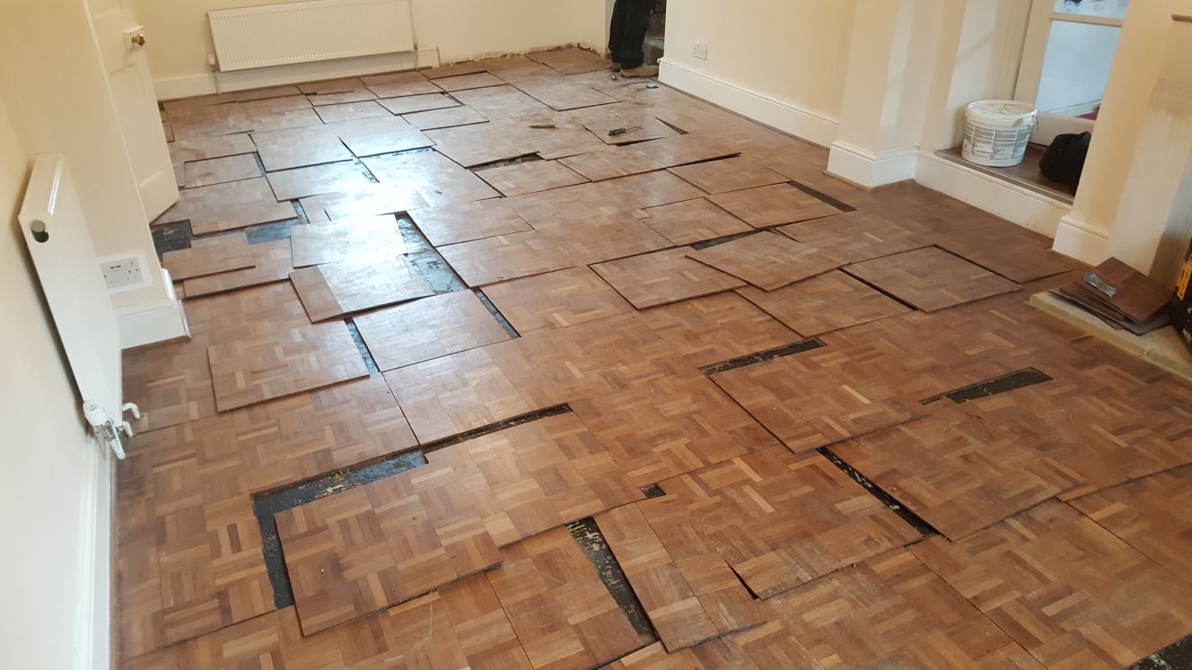 Merbau Mosaic Parquet Floor Restoration, Andover