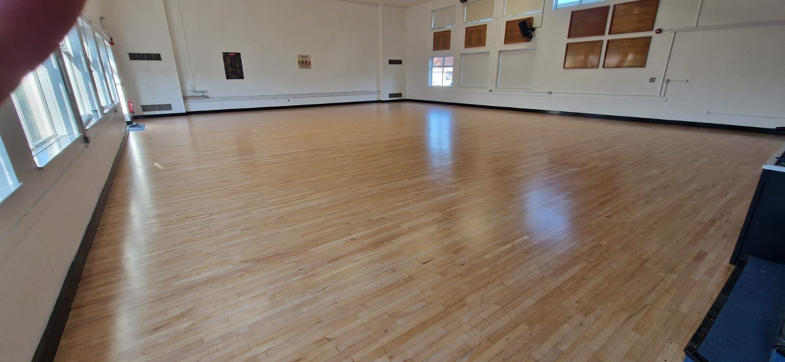 Solid Maple Strip School Floor Sanded & Restored, Trafalgar School, Downton