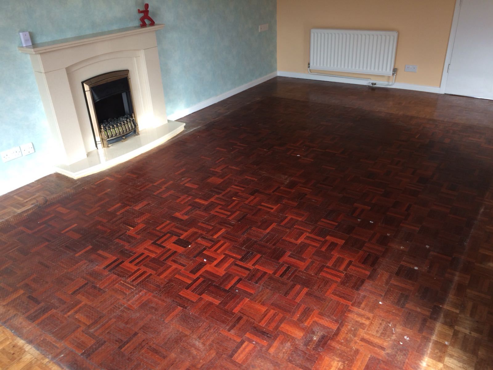Teak Mosaic Parquet Floor Sanded & Restored, Winchester