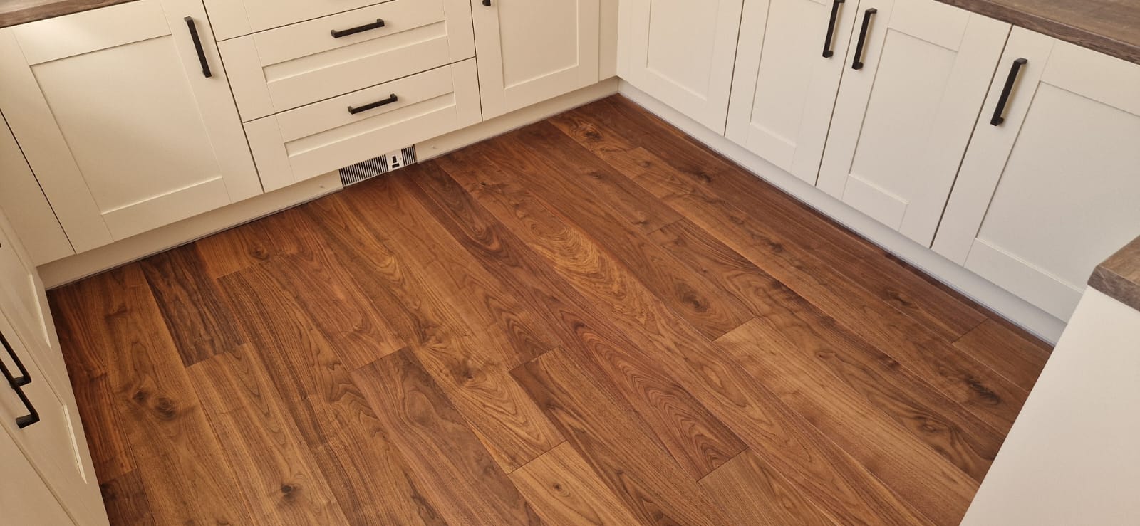 Black American Walnut Plank & Parquet Floor Installation, Salisbury