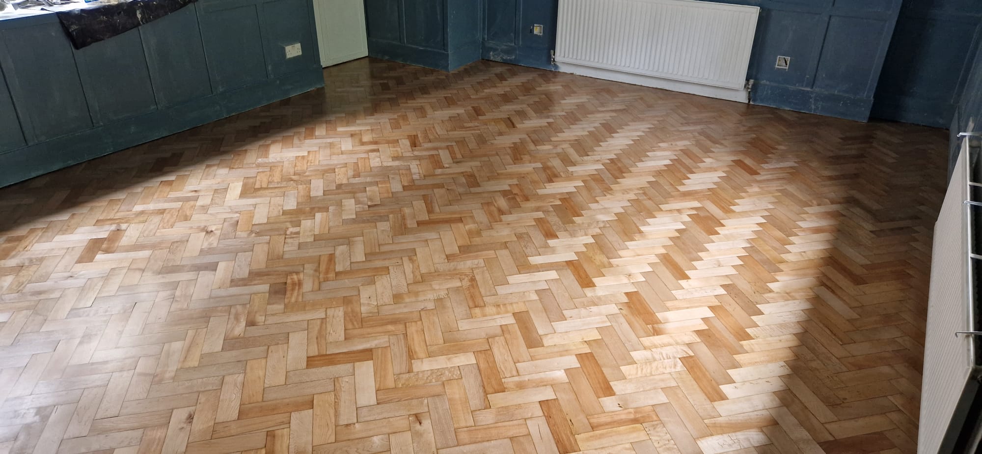 Maple Herringbone Parquet Floor Restoration, Alderbury