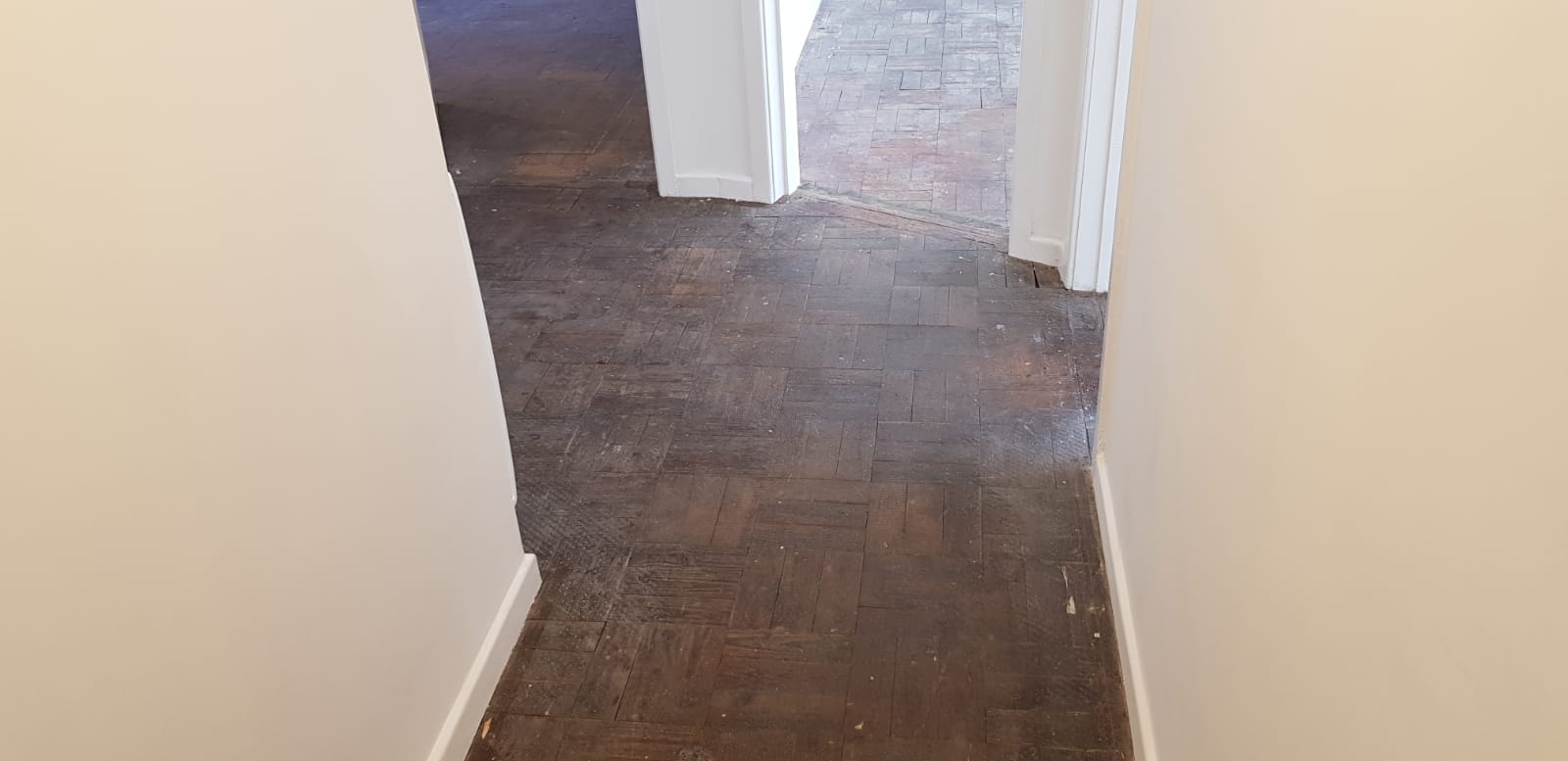 Pine Basket Weave Parquet Floor Restoration, Southampton
