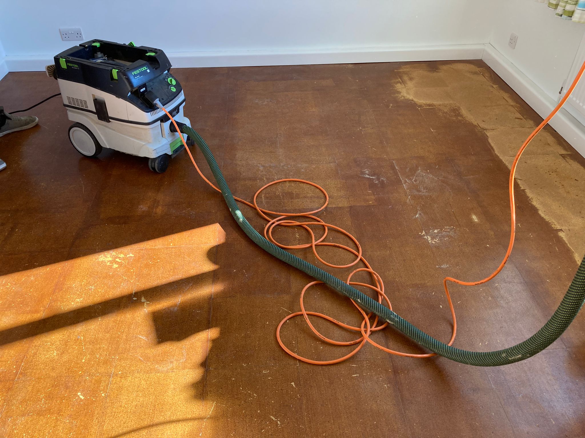 (new) Burmese or Indonesian Teak Mosaic parquet Restoration, Bona traffic Xtra Matt - Lymington