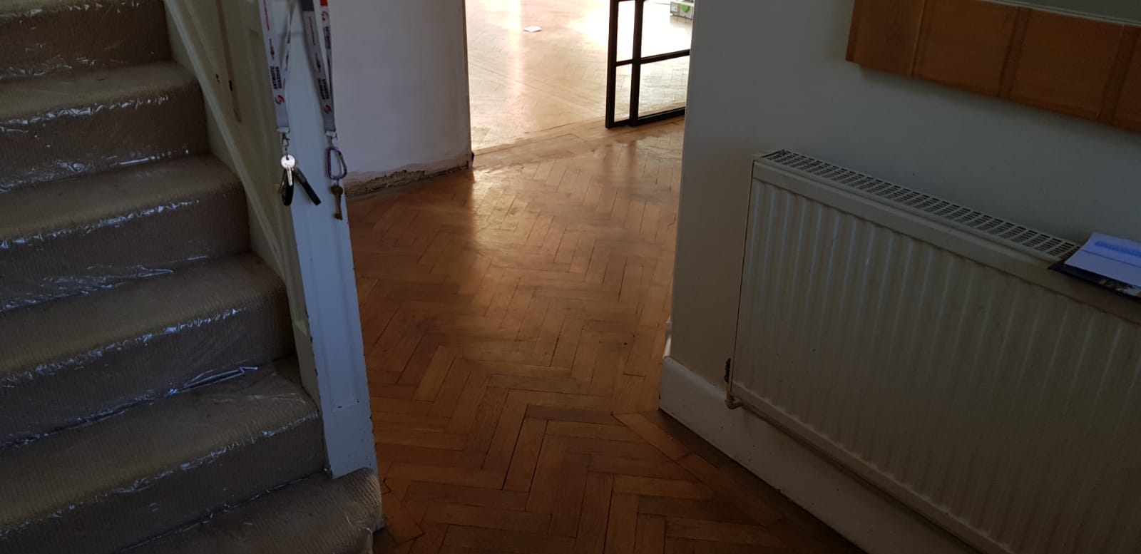 Oak Herringbone Parquet Floor Restoration, Andover