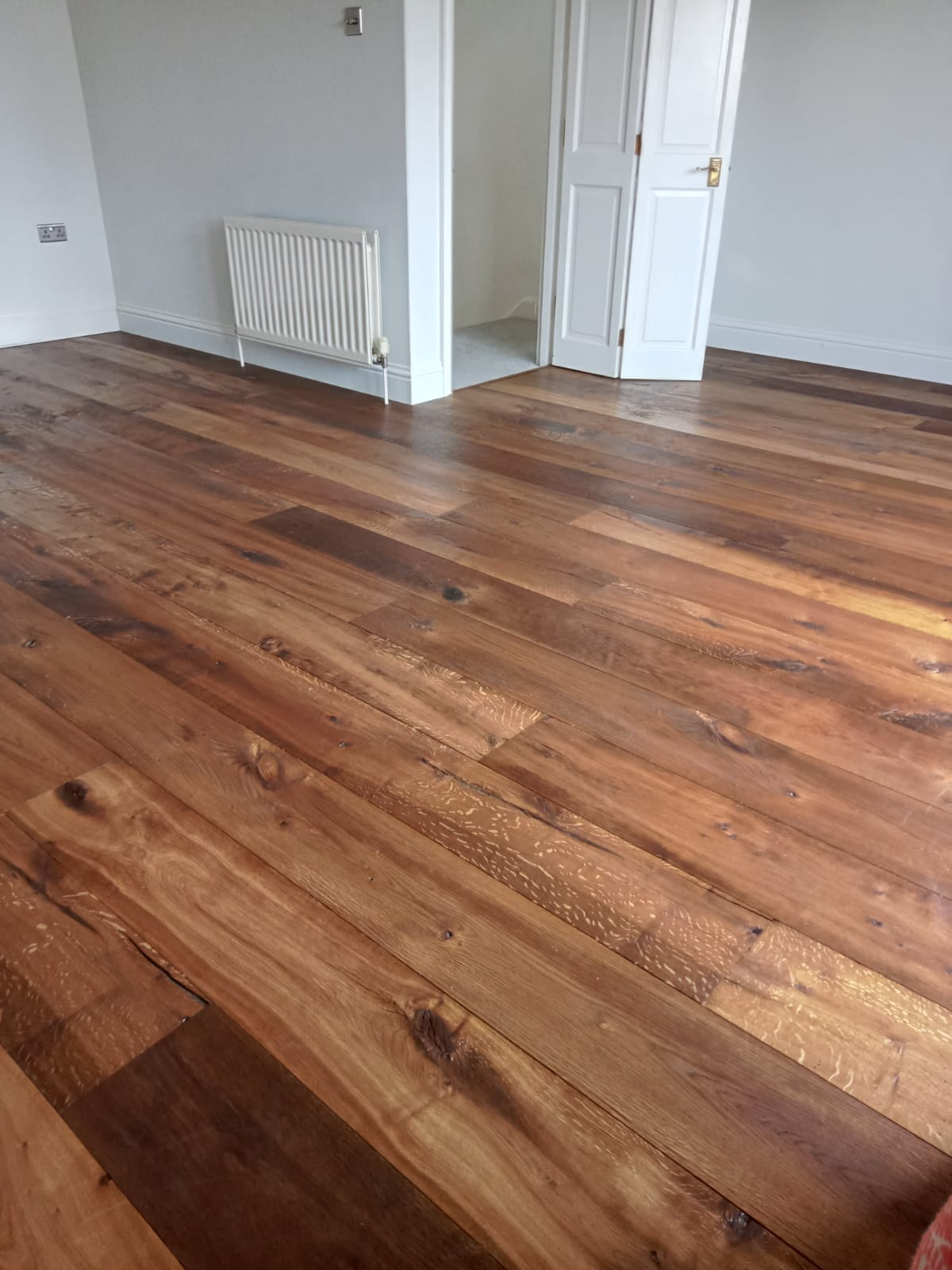 Ripped & Cracked Oak Plank Wood Flooring Fitted, Southampton