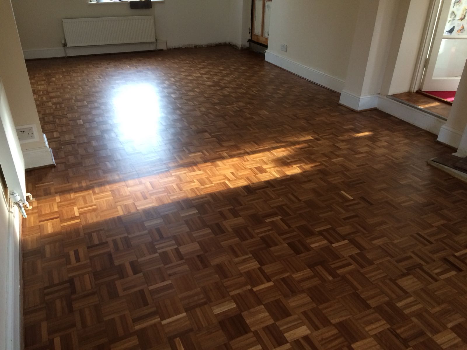 Merbau Mosaic Parquet Floor Restoration, Andover