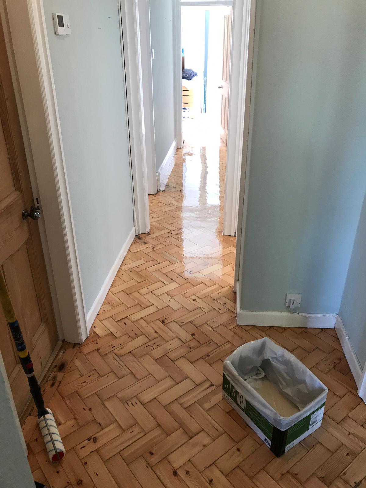Pine Parquet Wood Floor Sanded & Restored, Wellow, Romsey