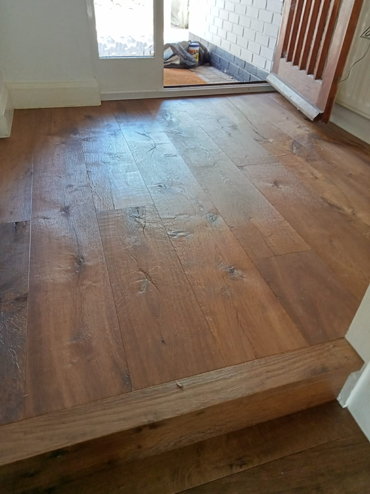 Ripped & Cracked Oak Plank Wood Flooring Fitted, Southampton