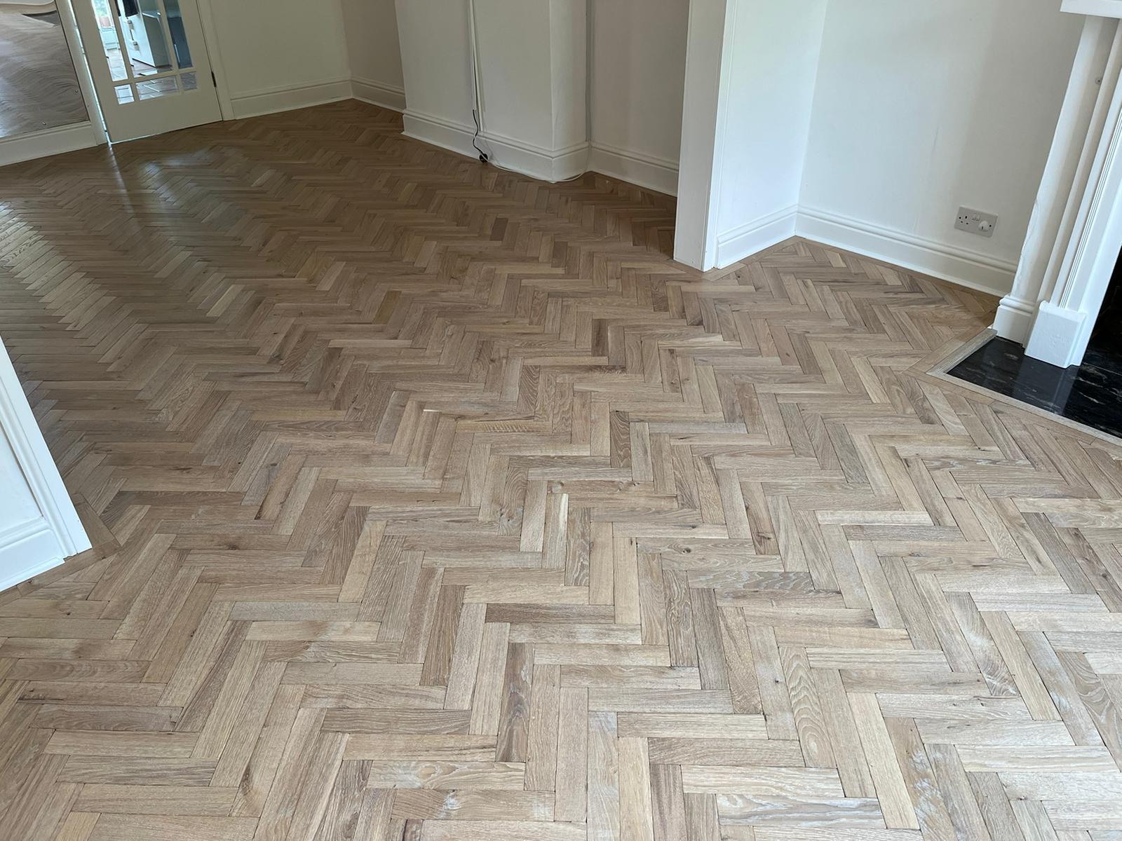 Rustic Oak Solid Block Parquet Flooring Installation, Salisbury