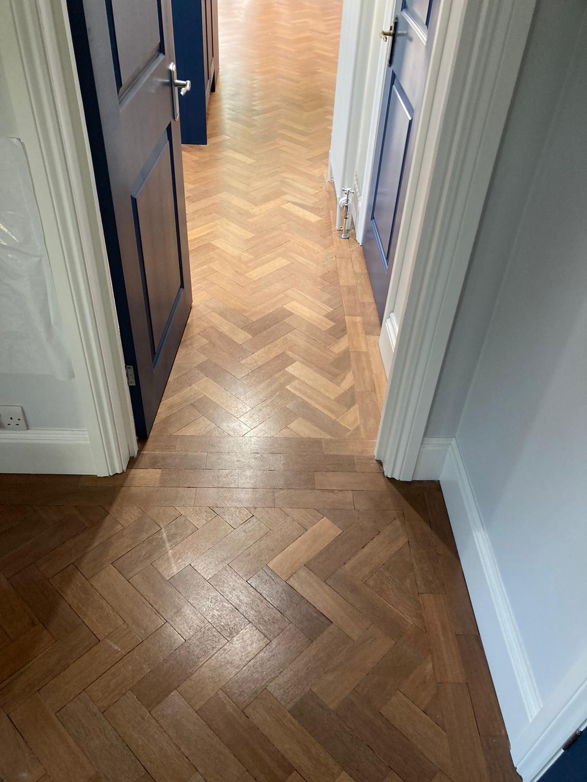 Merbau Herringbone Parquet Floor Restoration, Southampton